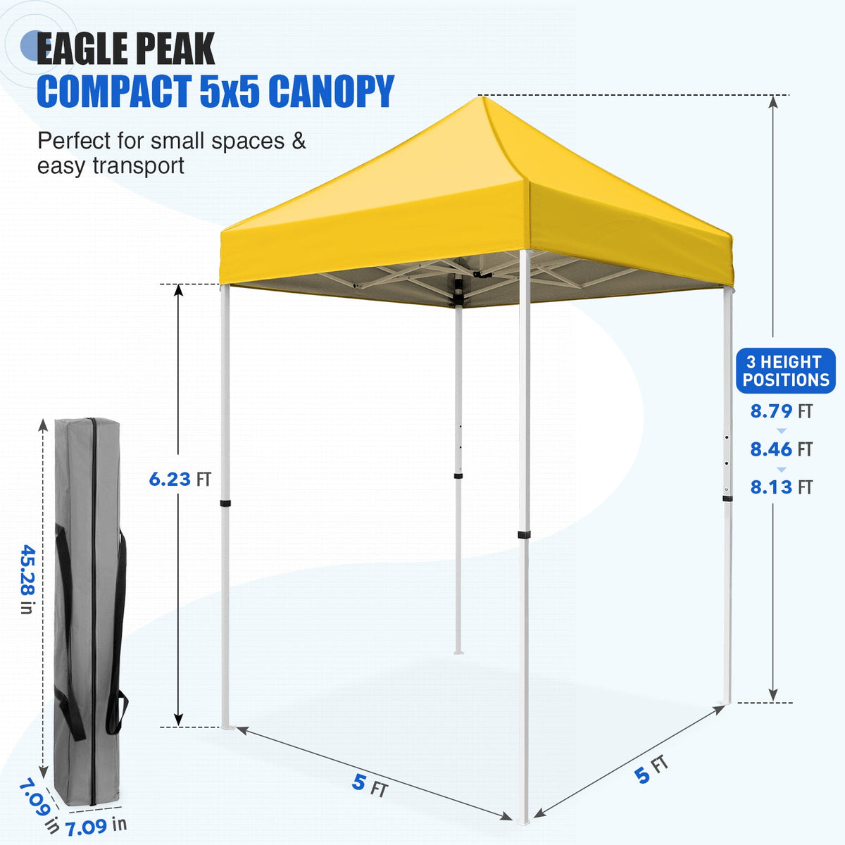 5x5 Pop Up Canopy Tent - Eagle Peak®