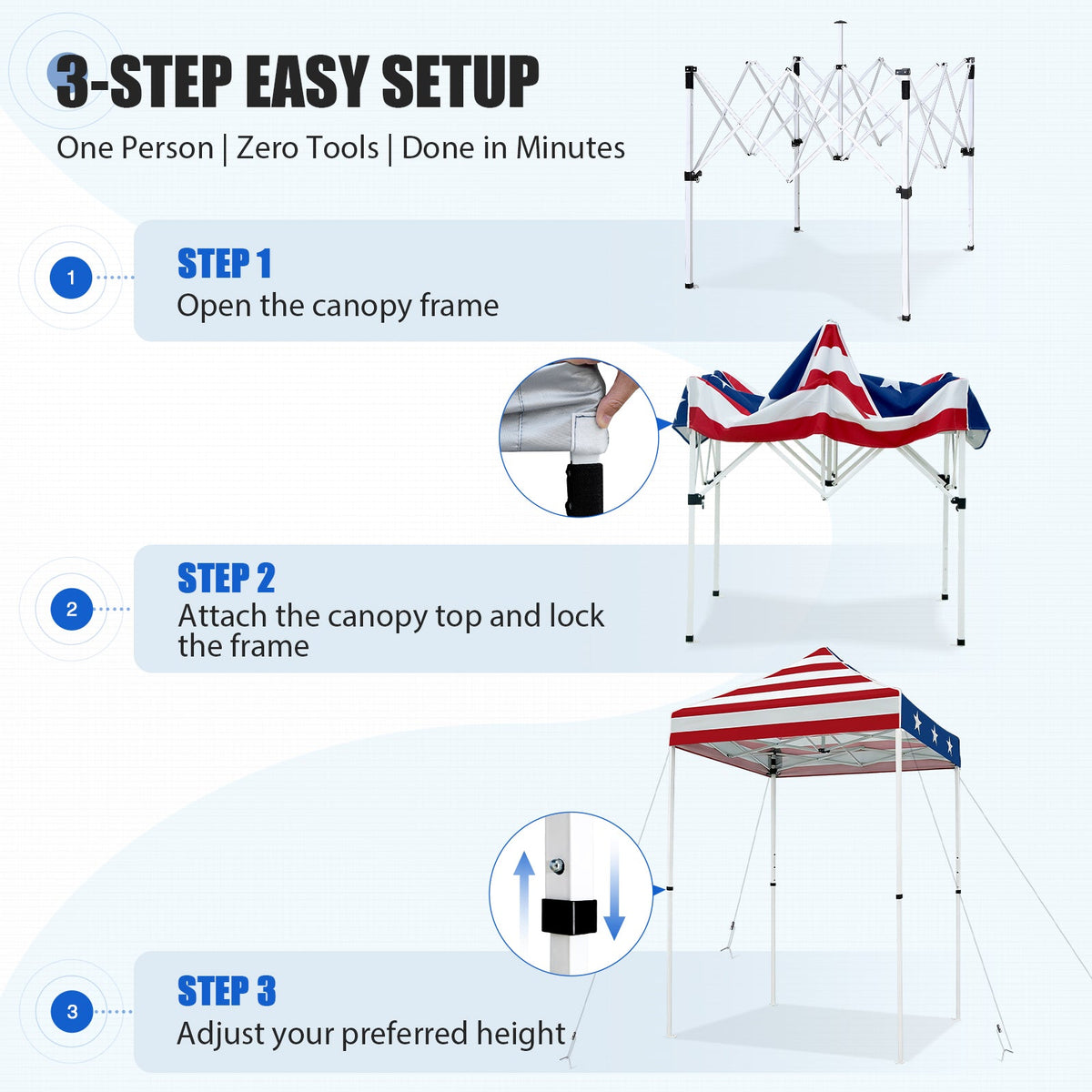5x5 Pop Up Canopy Tent - Eagle Peak®
