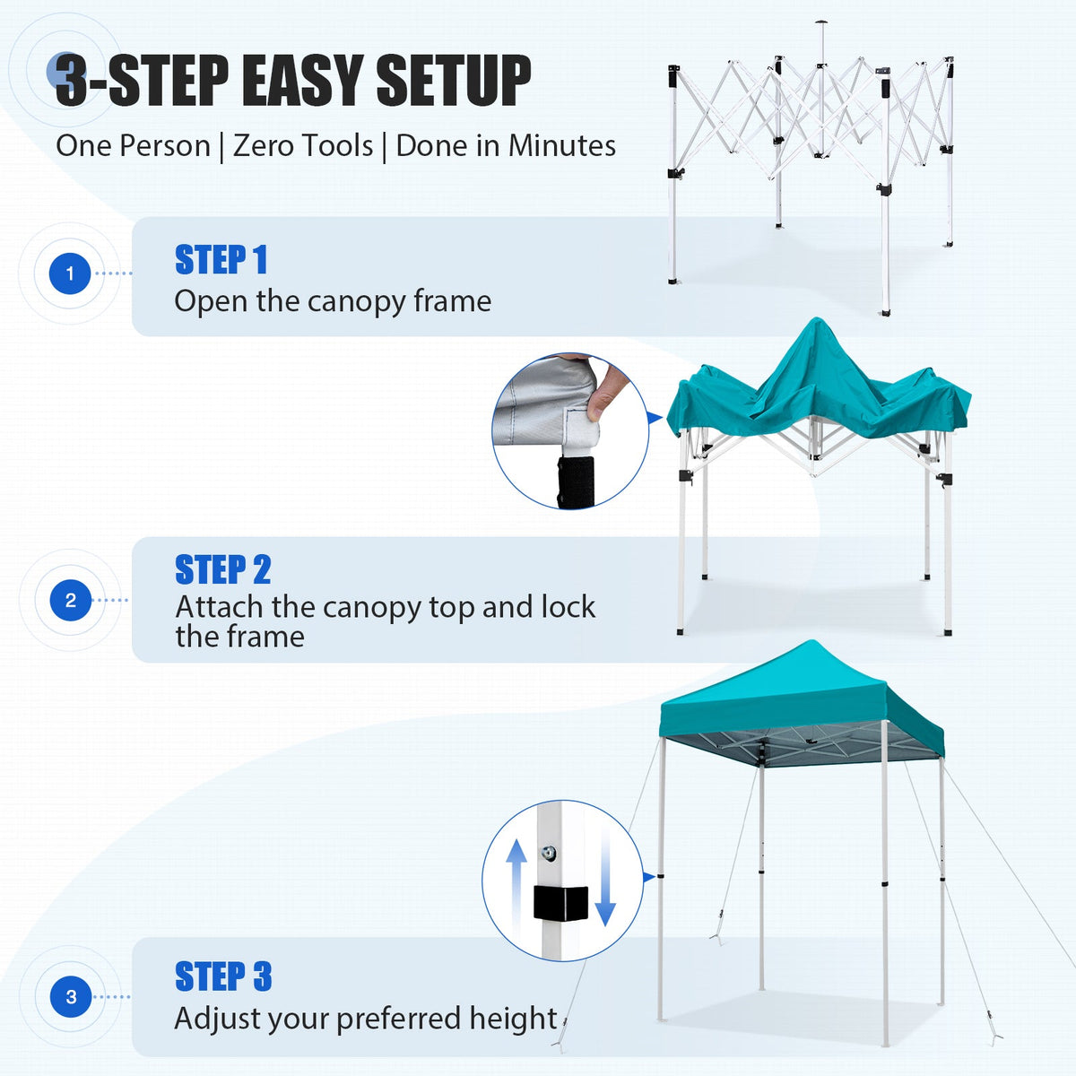 5x5 Pop Up Canopy Tent - Eagle Peak®