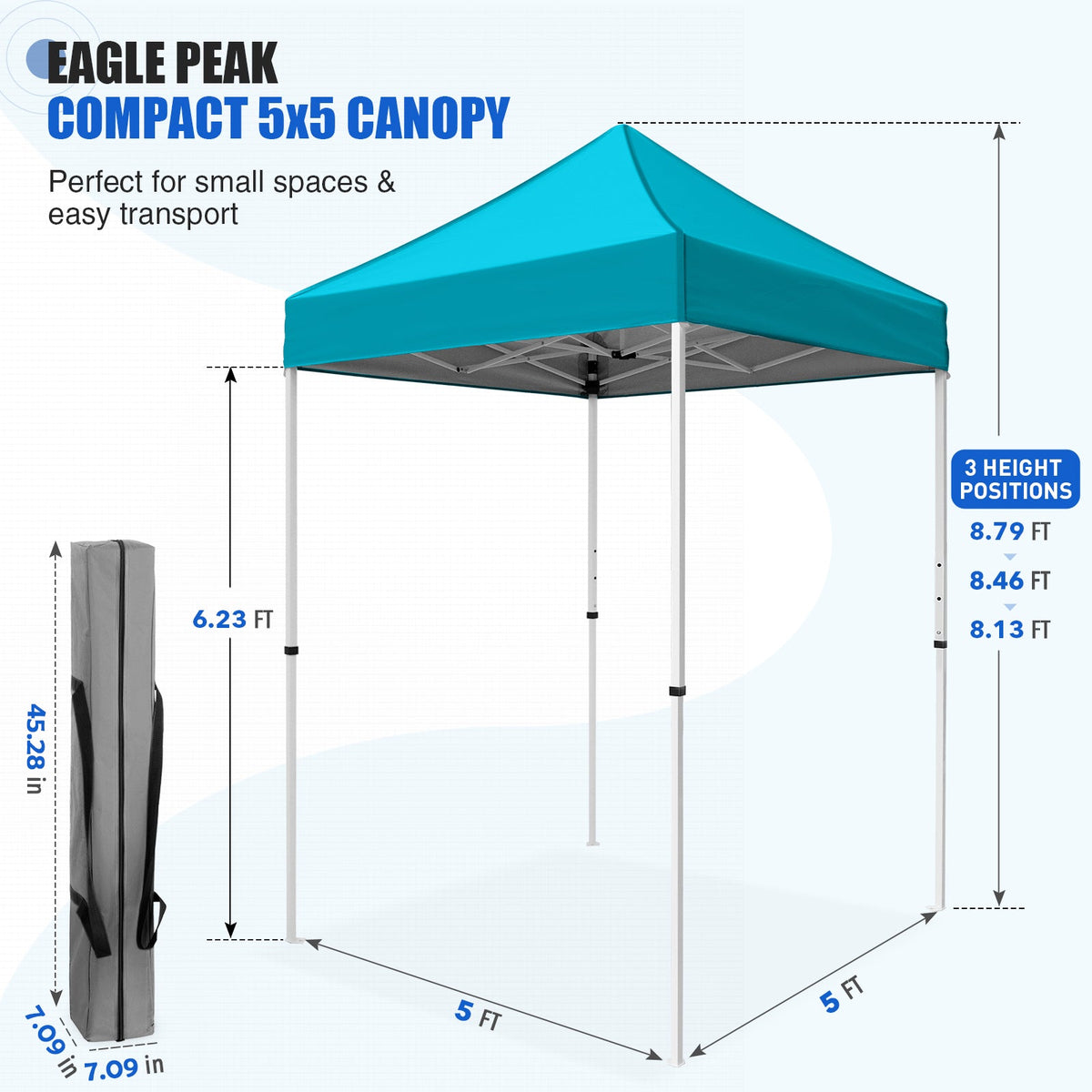5x5 Pop Up Canopy Tent - Eagle Peak®