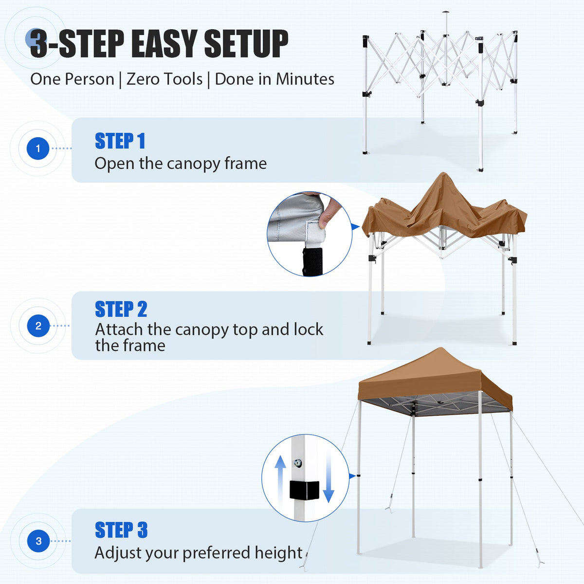 5x5 Pop Up Canopy Tent - Eagle Peak®