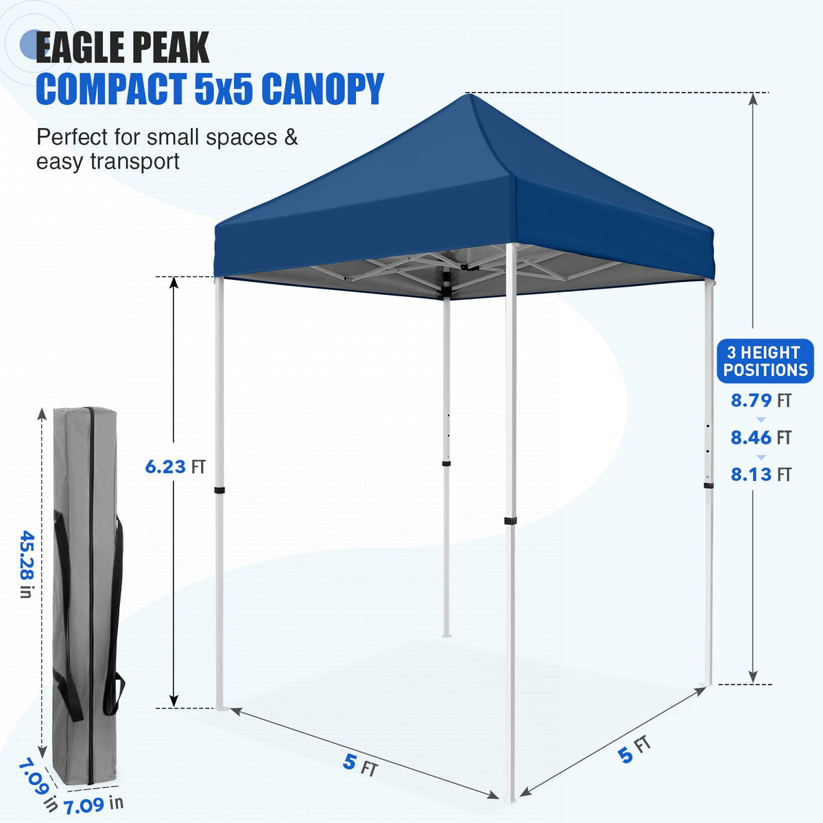 5x5 Pop Up Canopy Tent - Eagle Peak®