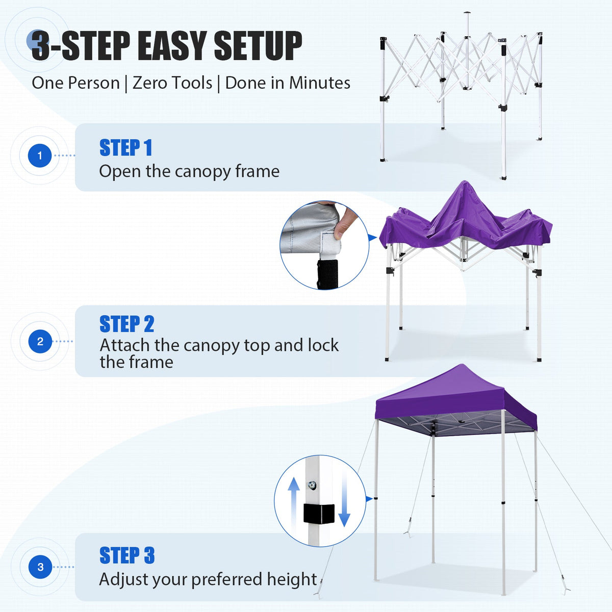 5x5 Pop Up Canopy Tent - Eagle Peak®