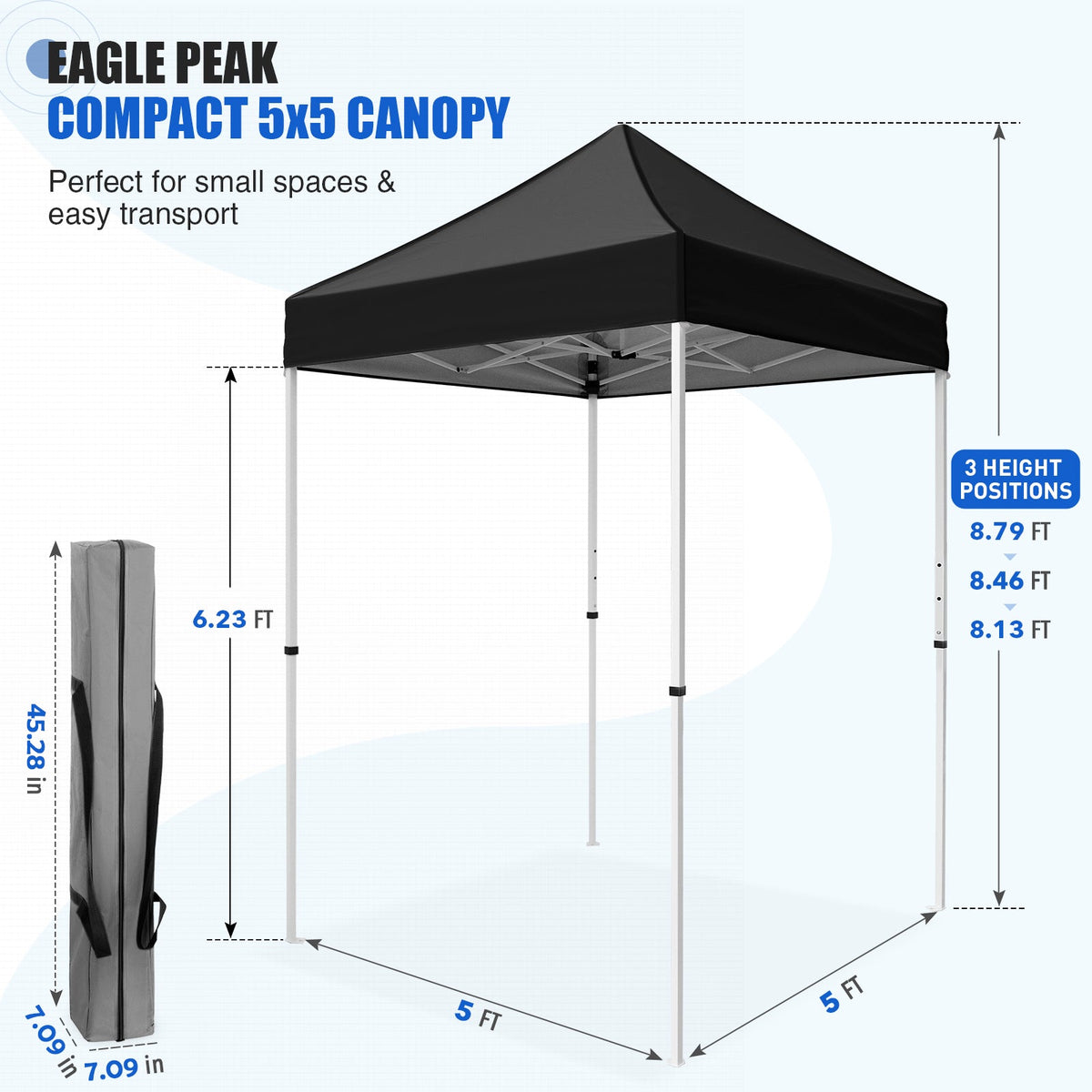 5x5 Pop Up Canopy Tent - Eagle Peak®