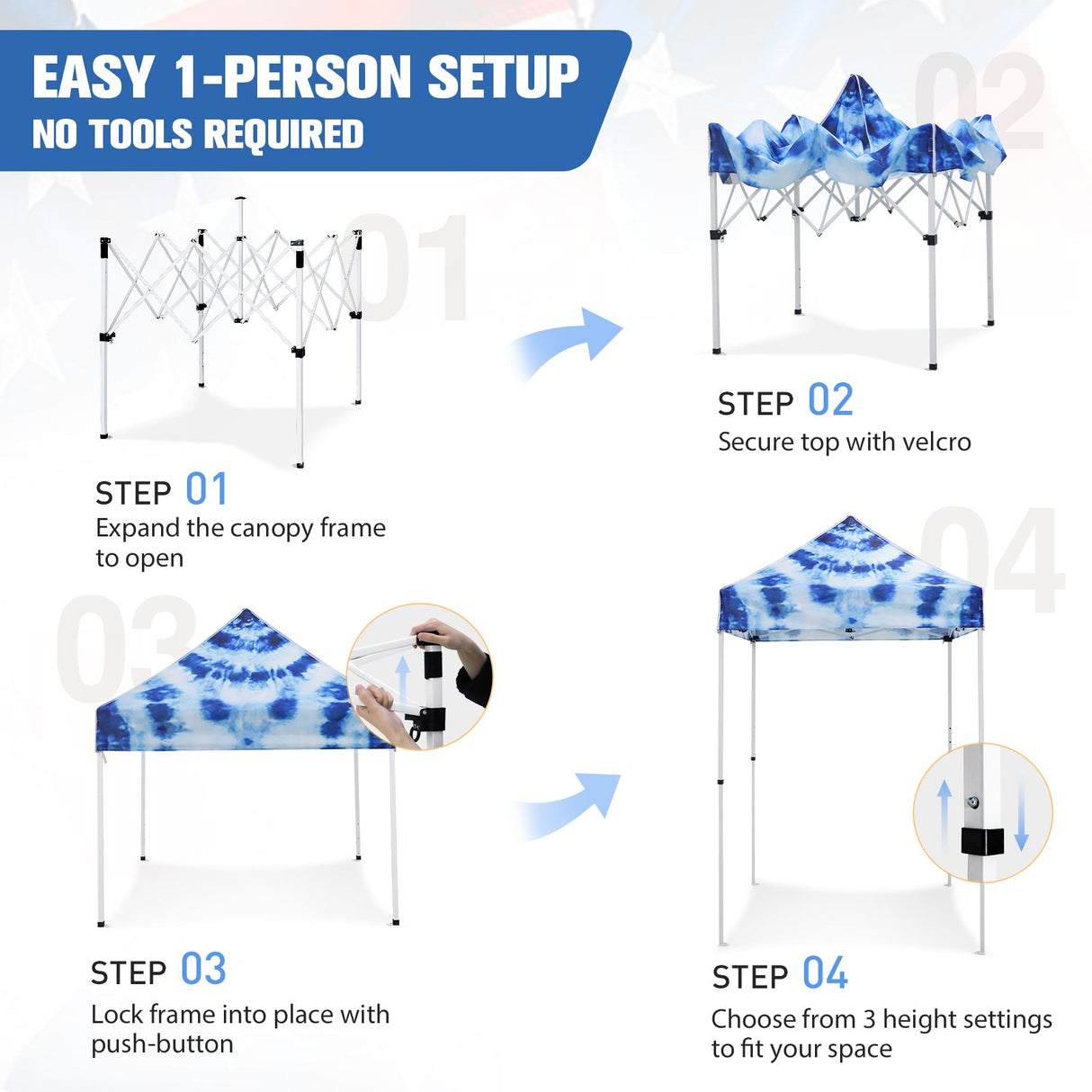 5x5 Pop Up Canopy Tent Instant Outdoor Canopy - Eagle Peak Custom Canopy Tent
