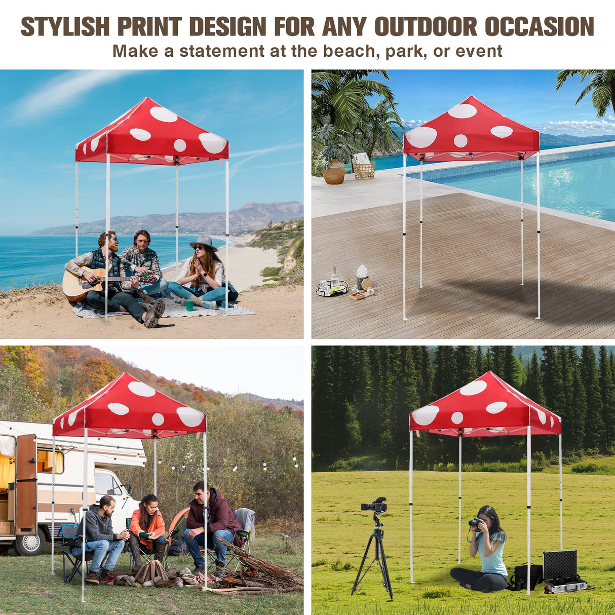 5x5 Pop Up Canopy Tent Instant Outdoor Canopy - Eagle Peak Custom Canopy Tent