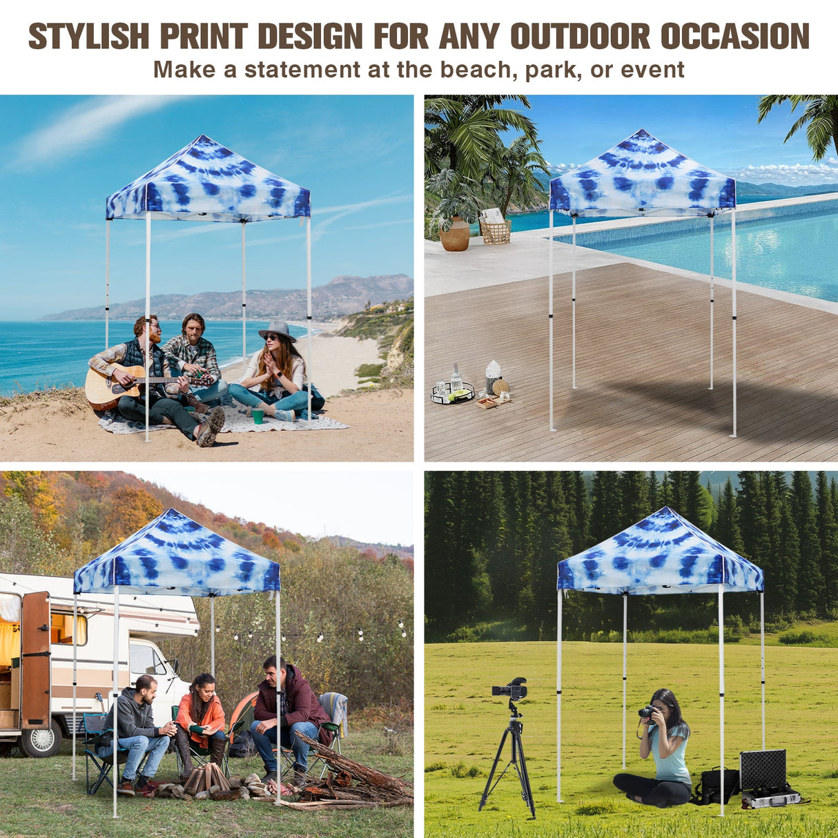 5x5 Pop Up Canopy Tent Instant Outdoor Canopy - Eagle Peak Custom Canopy Tent