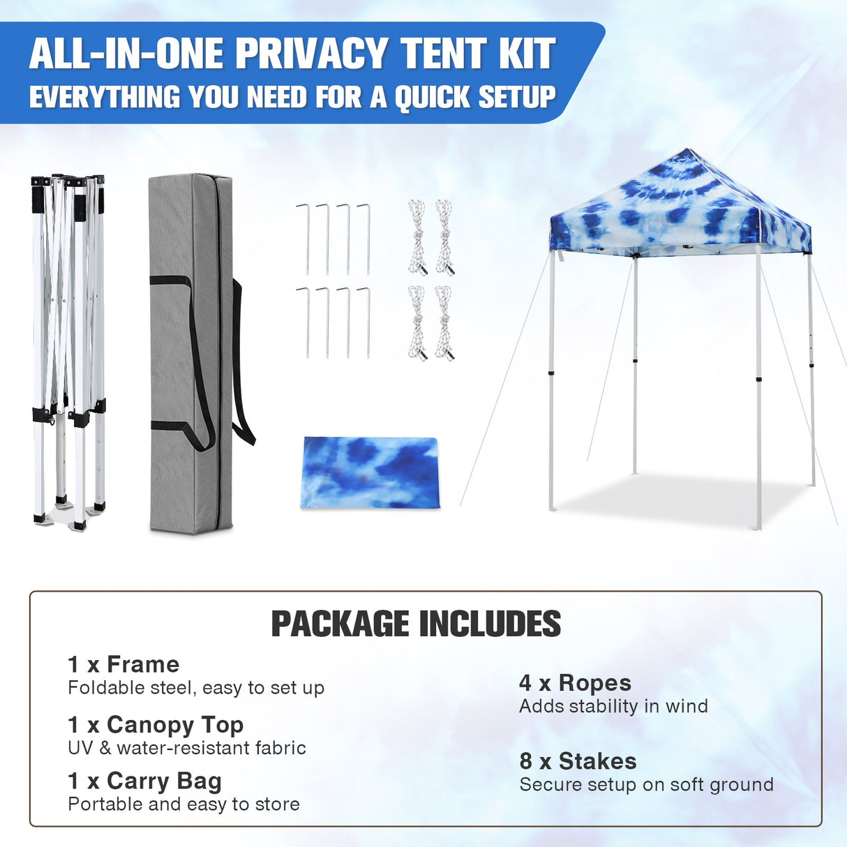 5x5 Pop Up Canopy Tent Instant Outdoor Canopy - Eagle Peak Custom Canopy Tent
