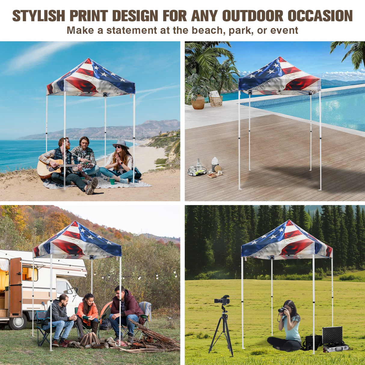 5x5 Pop Up Canopy Tent Instant Outdoor Canopy - Eagle Peak Custom Canopy Tent