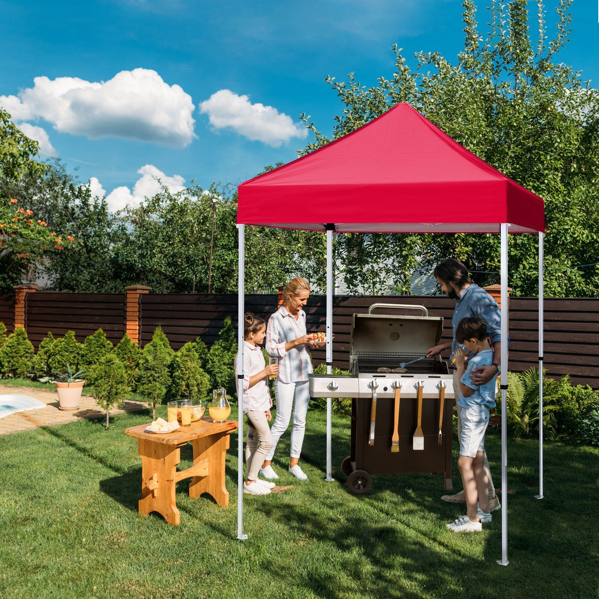 5x5 Pop Up Canopy Tent Instant Straight Leg Outdoor Canopy Easy Set - up - Eagle Peak