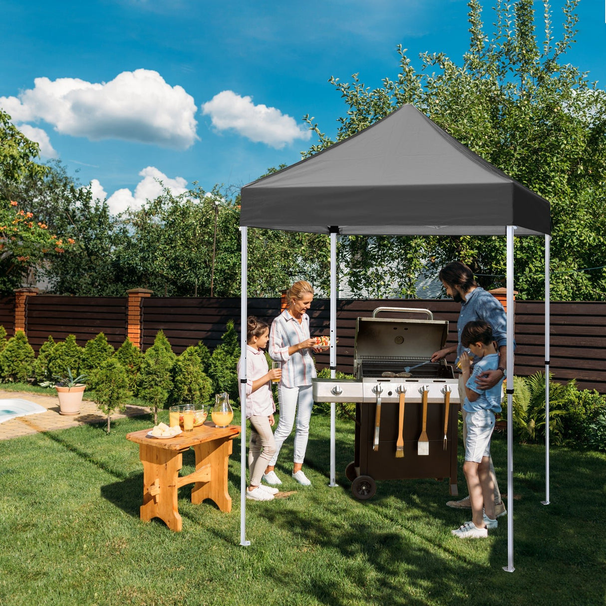 5x5 Pop Up Canopy Tent Instant Straight Leg Outdoor Canopy Easy Set - up - Eagle Peak