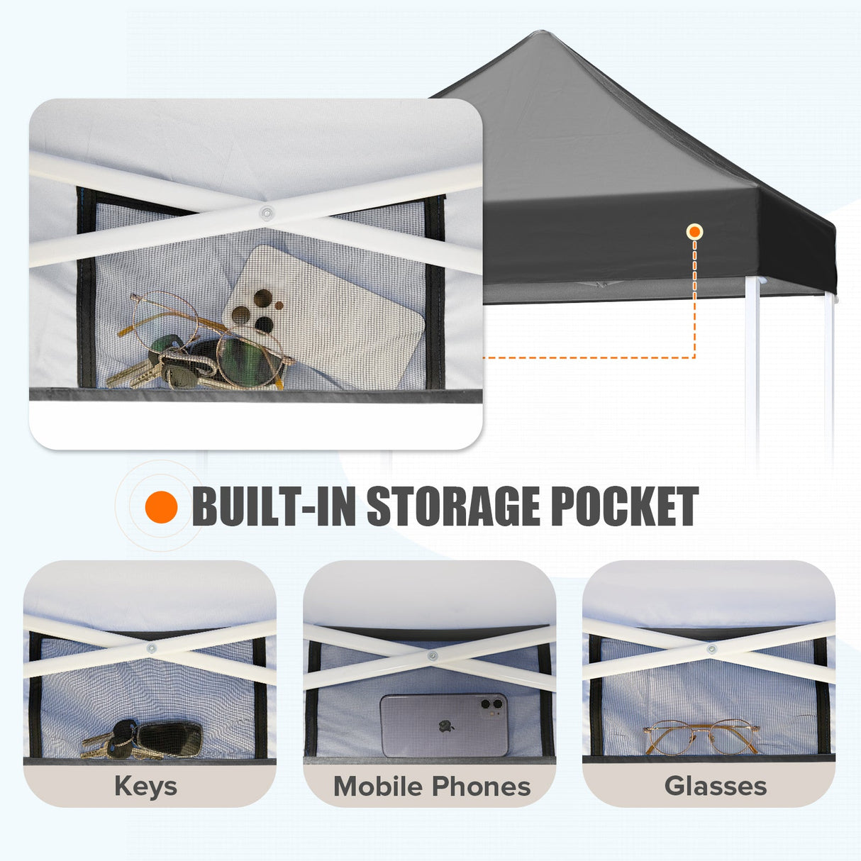 5x5 Pop Up Canopy Tent Instant Straight Leg Outdoor Canopy Easy Set - up - Eagle Peak