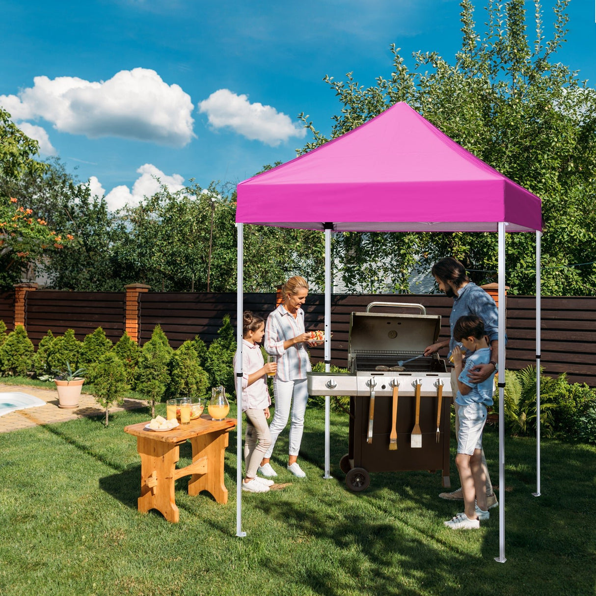 5x5 Pop Up Canopy Tent Instant Straight Leg Outdoor Canopy Easy Set - up - Eagle Peak