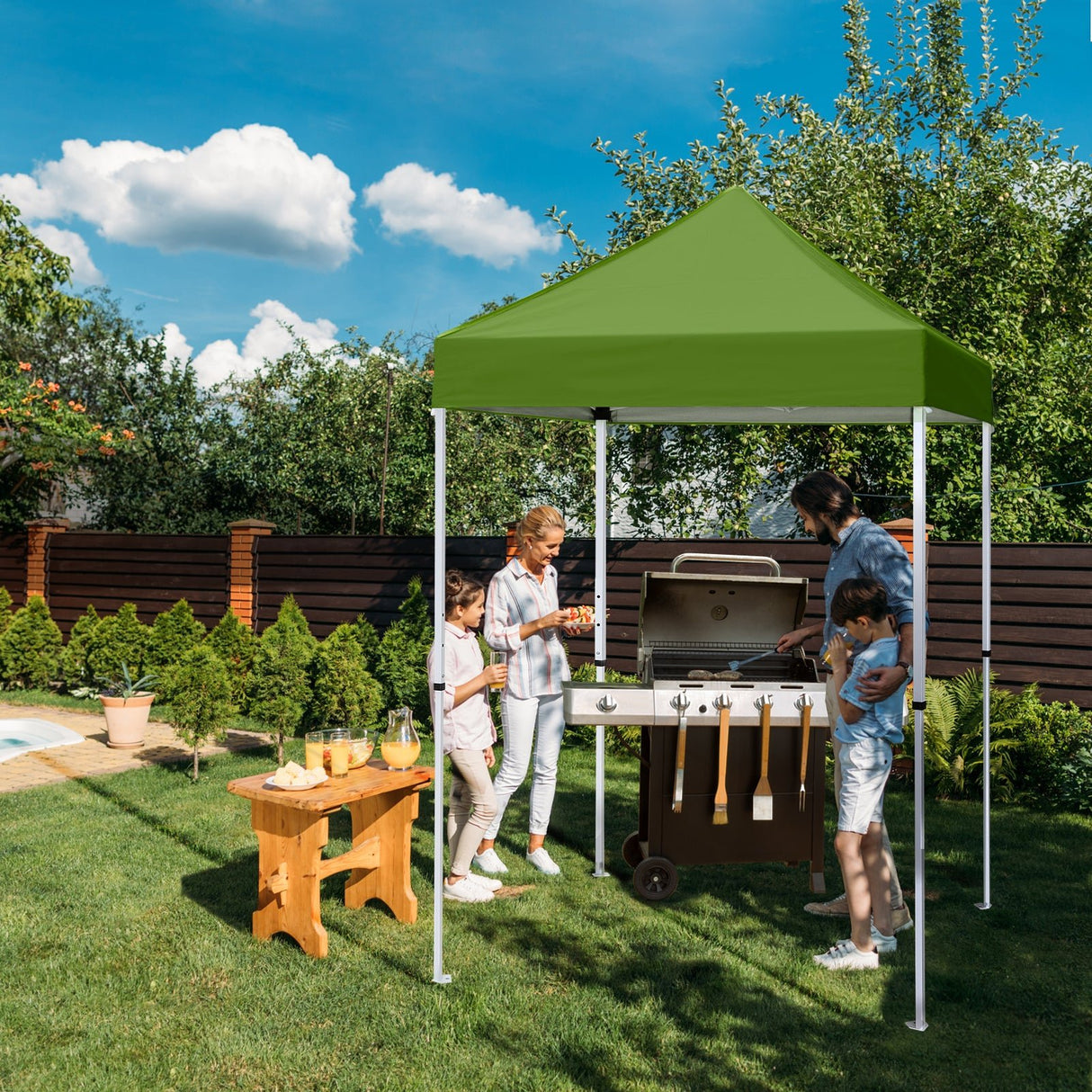 5x5 Pop Up Canopy Tent Instant Straight Leg Outdoor Canopy Easy Set - up - Eagle Peak