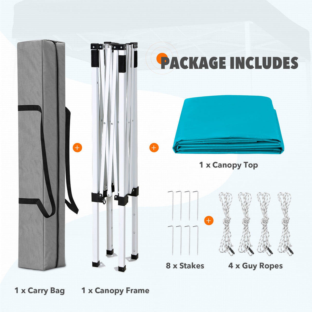 5x5 Pop Up Canopy Tent Instant Straight Leg Outdoor Canopy Easy Set - up - Eagle Peak