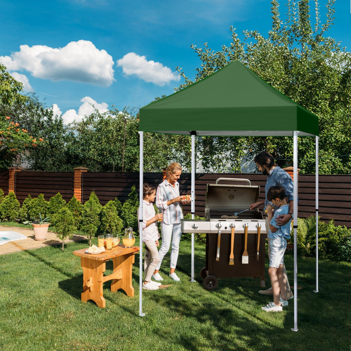 5x5 Pop Up Canopy Tent Instant Straight Leg Outdoor Canopy Easy Set - up - Eagle Peak