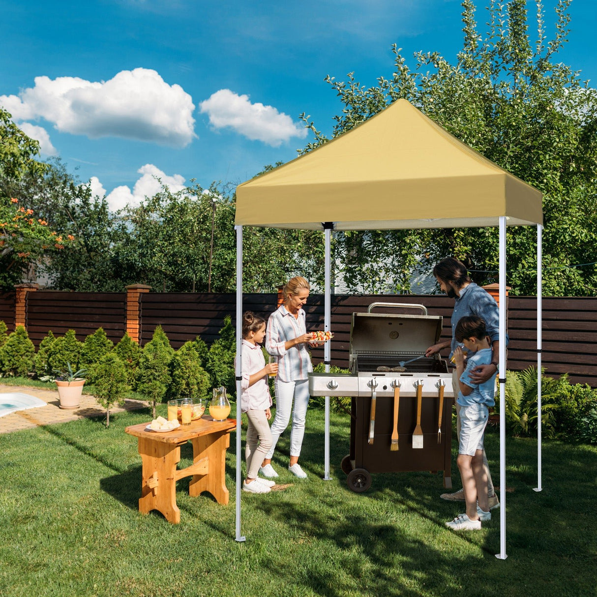 5x5 Pop Up Canopy Tent Instant Straight Leg Outdoor Canopy Easy Set - up - Eagle Peak