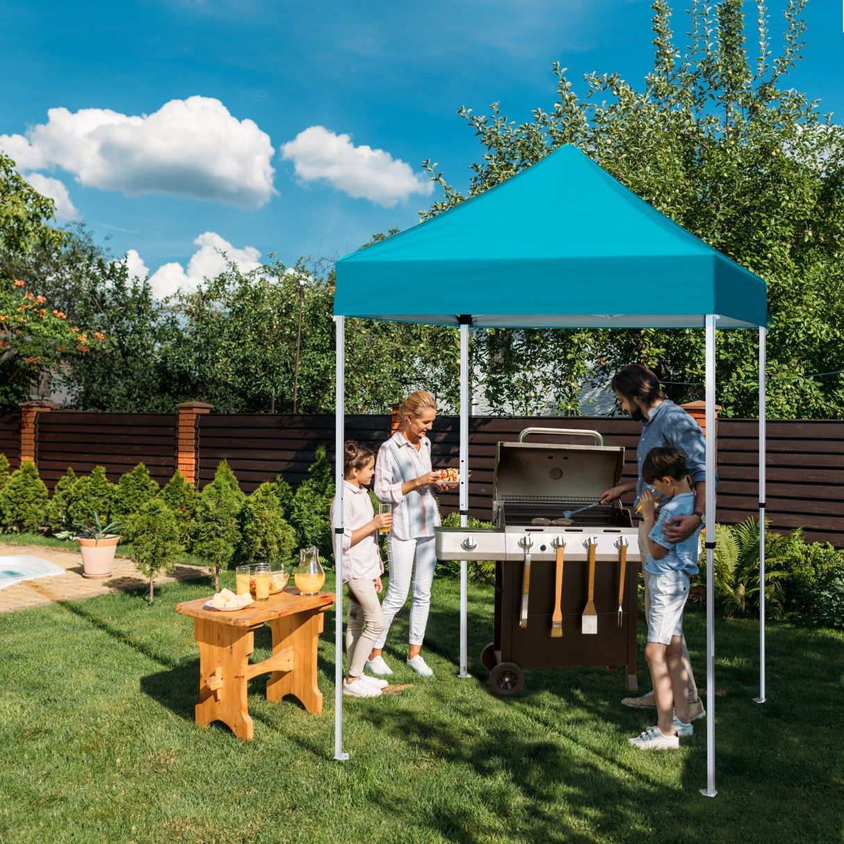 5x5 Pop Up Canopy Tent Instant Straight Leg Outdoor Canopy Easy Set - up - Eagle Peak