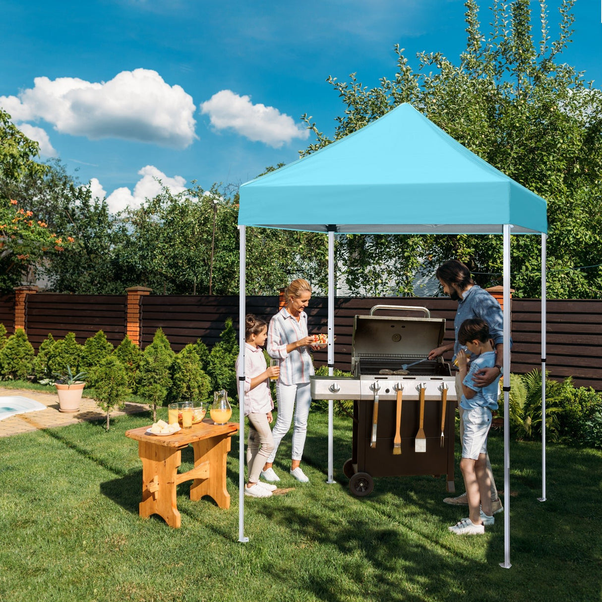 5x5 Pop Up Canopy Tent Instant Straight Leg Outdoor Canopy Easy Set - up - Eagle Peak