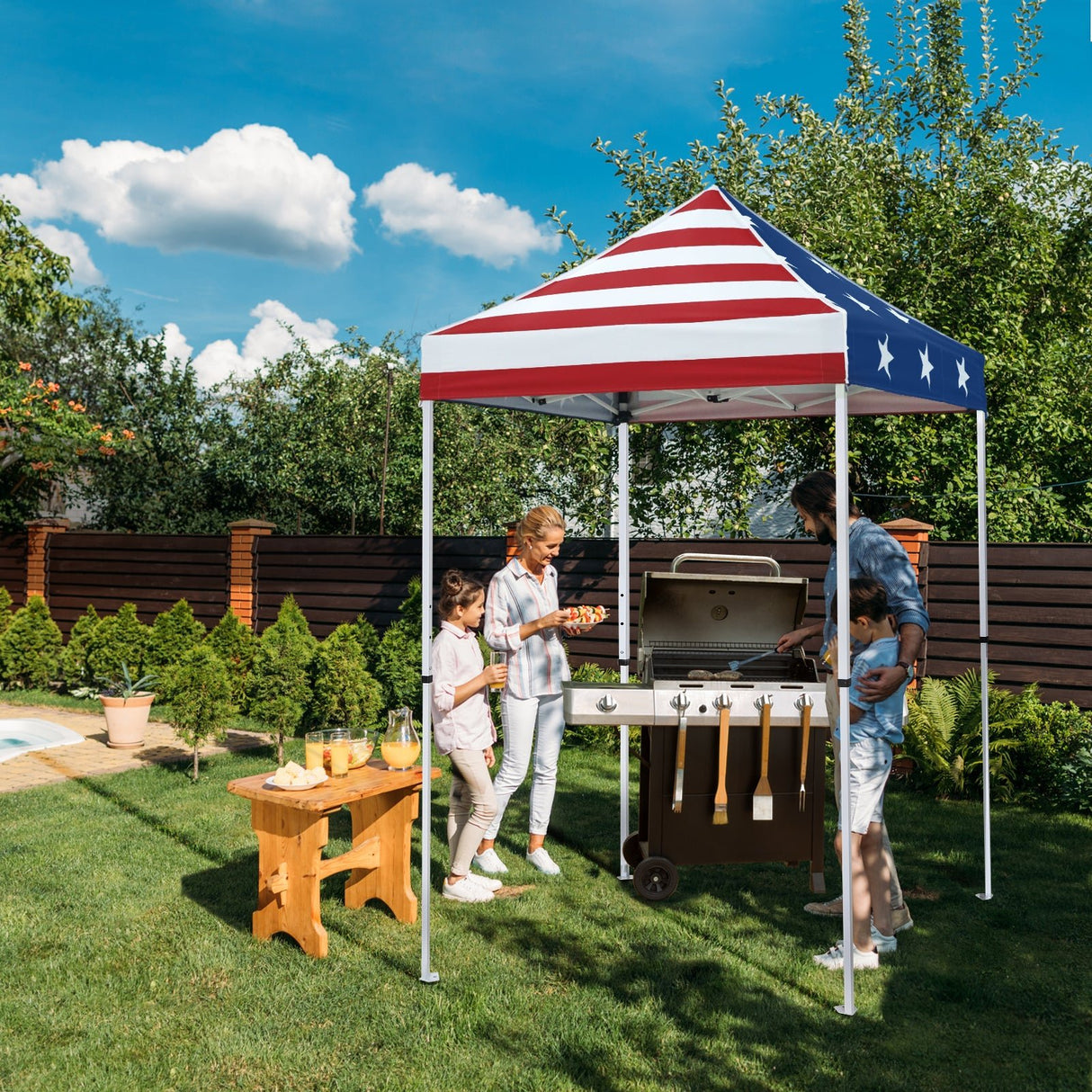 5x5 Pop Up Canopy Tent Instant Straight Leg Outdoor Canopy Easy Set - up - Eagle Peak