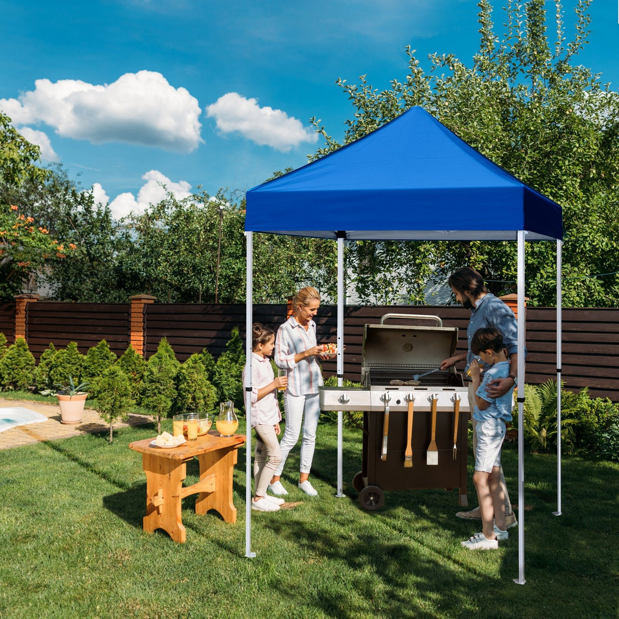 5x5 Pop Up Canopy Tent Instant Straight Leg Outdoor Canopy Easy Set - up - Eagle Peak