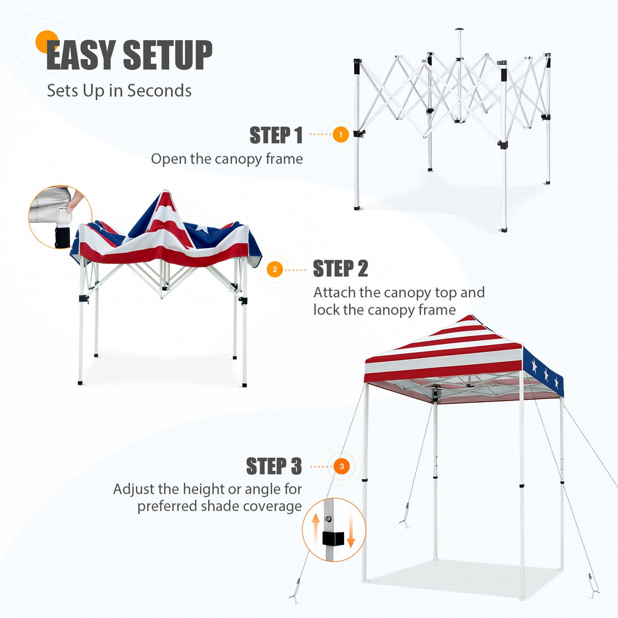 5x5 Pop Up Canopy Tent Instant Straight Leg Outdoor Canopy Easy Set - up - Eagle Peak