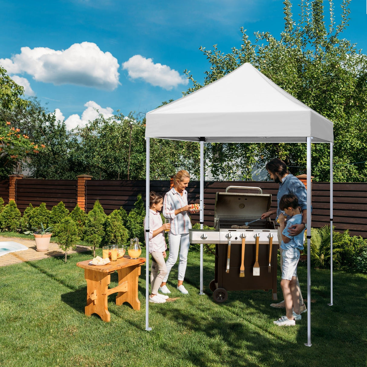 5x5 Pop Up Canopy Tent Instant Straight Leg Outdoor Canopy Easy Set - up - Eagle Peak