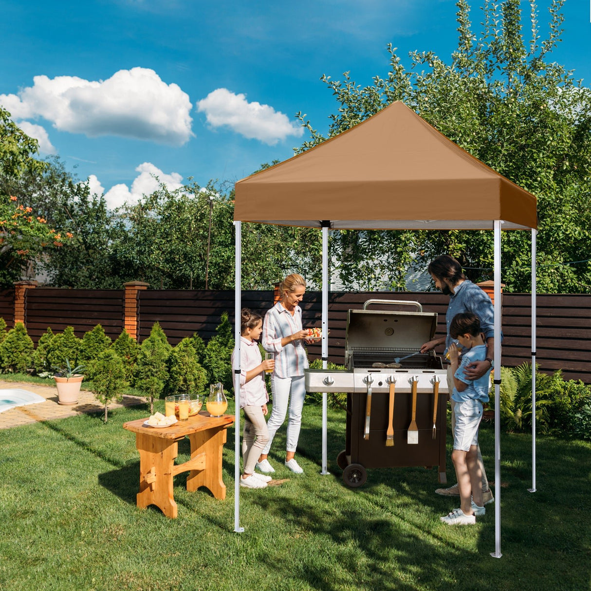 5x5 Pop Up Canopy Tent Instant Straight Leg Outdoor Canopy Easy Set - up - Eagle Peak