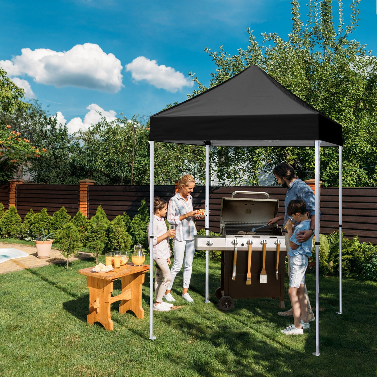 5x5 Pop Up Canopy Tent Instant Straight Leg Outdoor Canopy Easy Set - up - Eagle Peak