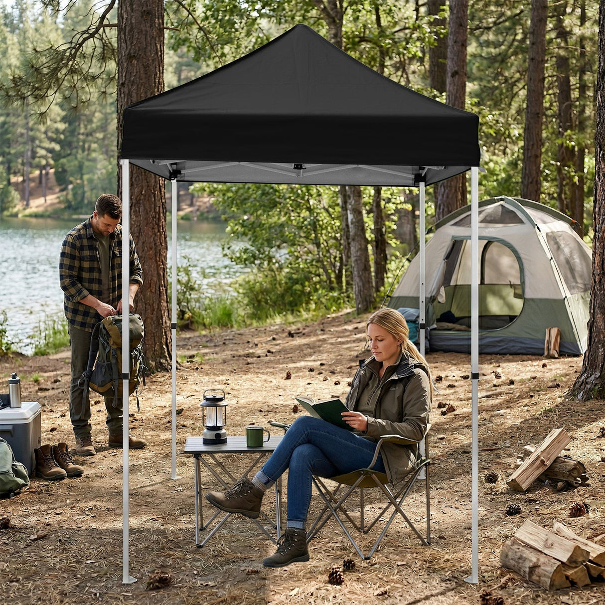 5x5 Pop Up Canopy Tent Instant Straight Leg Outdoor Canopy Easy Set - up - Eagle Peak