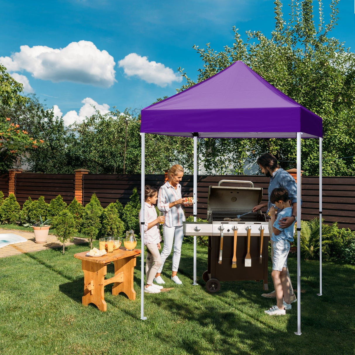 5x5 Pop Up Canopy Tent Instant Straight Leg Outdoor Canopy Easy Set - up - Eagle Peak