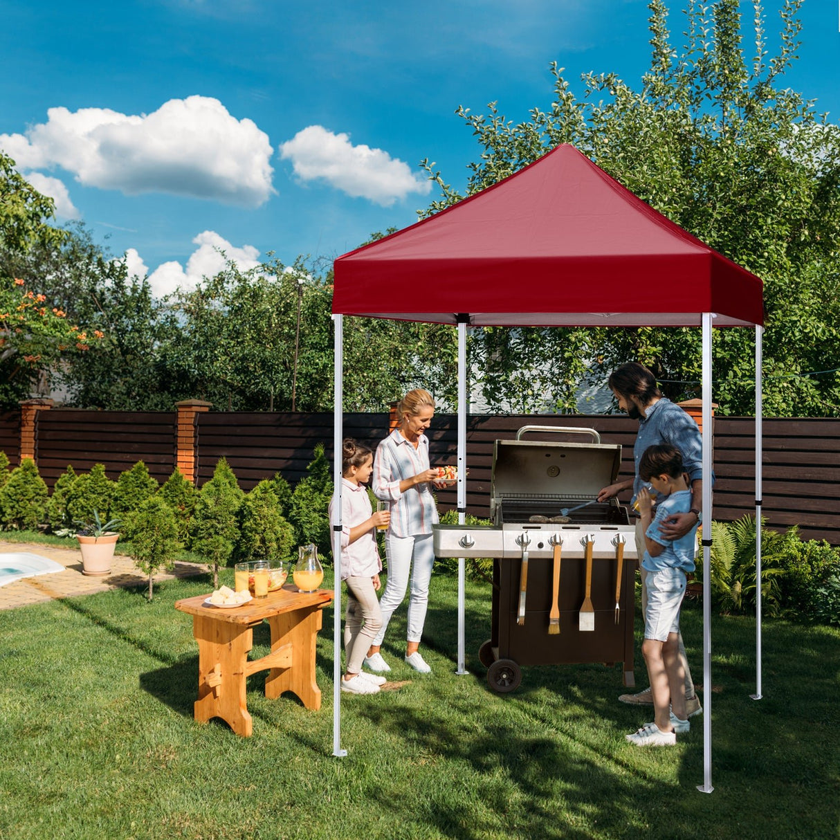 5x5 Pop Up Canopy Tent Instant Straight Leg Outdoor Canopy Easy Set - up - Eagle Peak