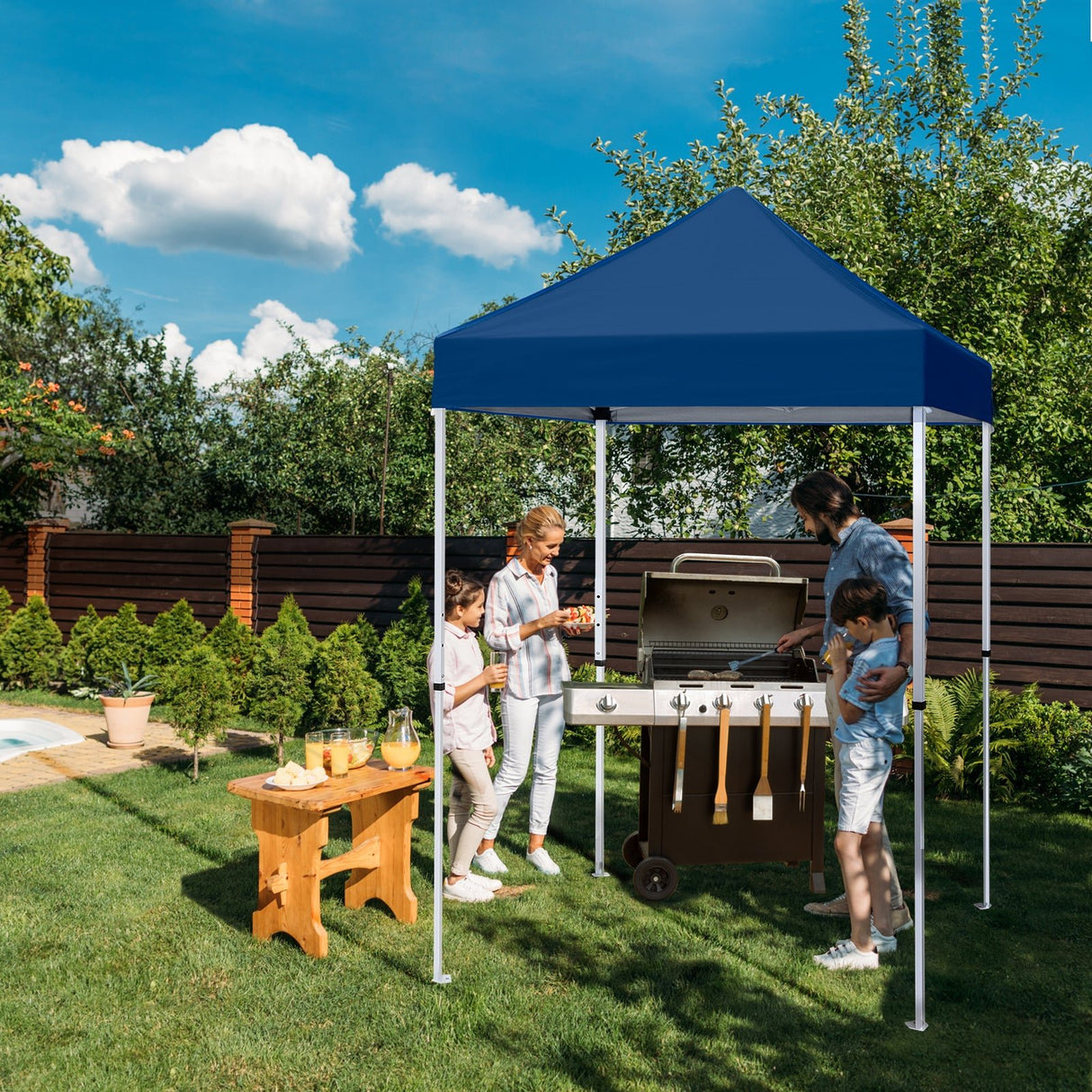 5x5 Pop Up Canopy Tent Instant Straight Leg Outdoor Canopy Easy Set - up - Eagle Peak