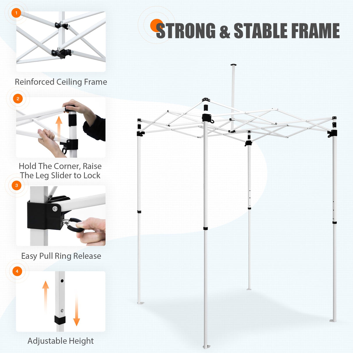 5x5 Pop Up Canopy Tent Instant Straight Leg Outdoor Canopy Easy Set - up - Eagle Peak