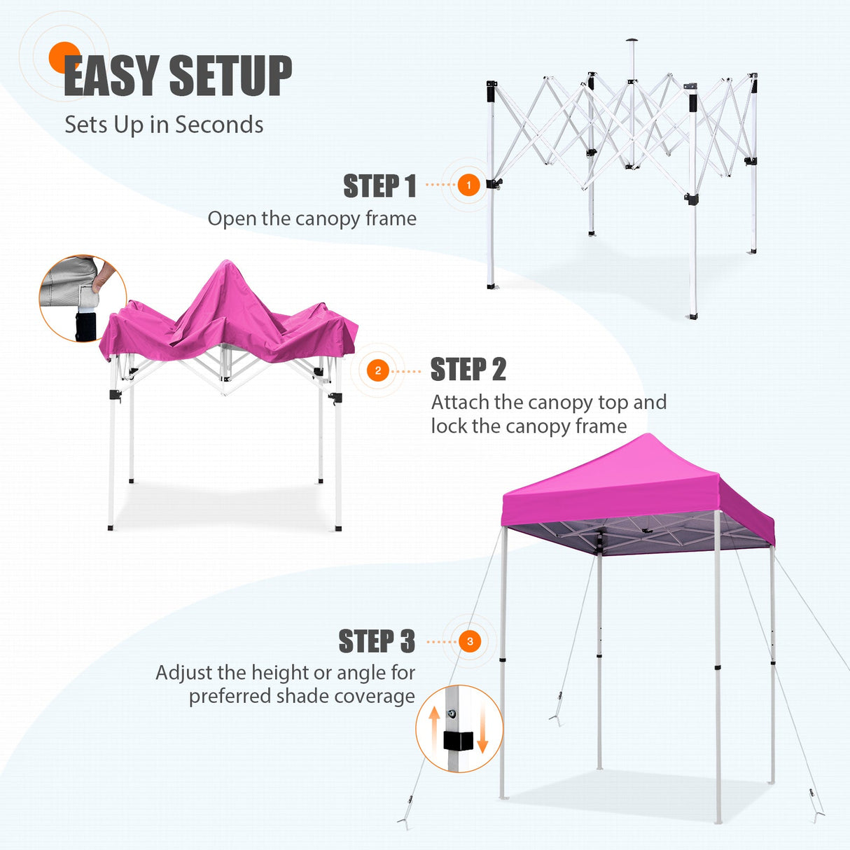 5x5 Pop Up Canopy Tent Instant Straight Leg Outdoor Canopy Easy Set - up - Eagle Peak