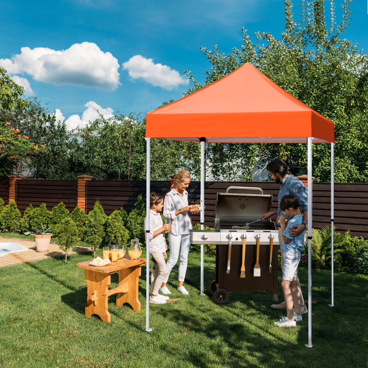 5x5 Pop Up Canopy Tent Instant Straight Leg Outdoor Canopy Easy Set - up - Eagle Peak