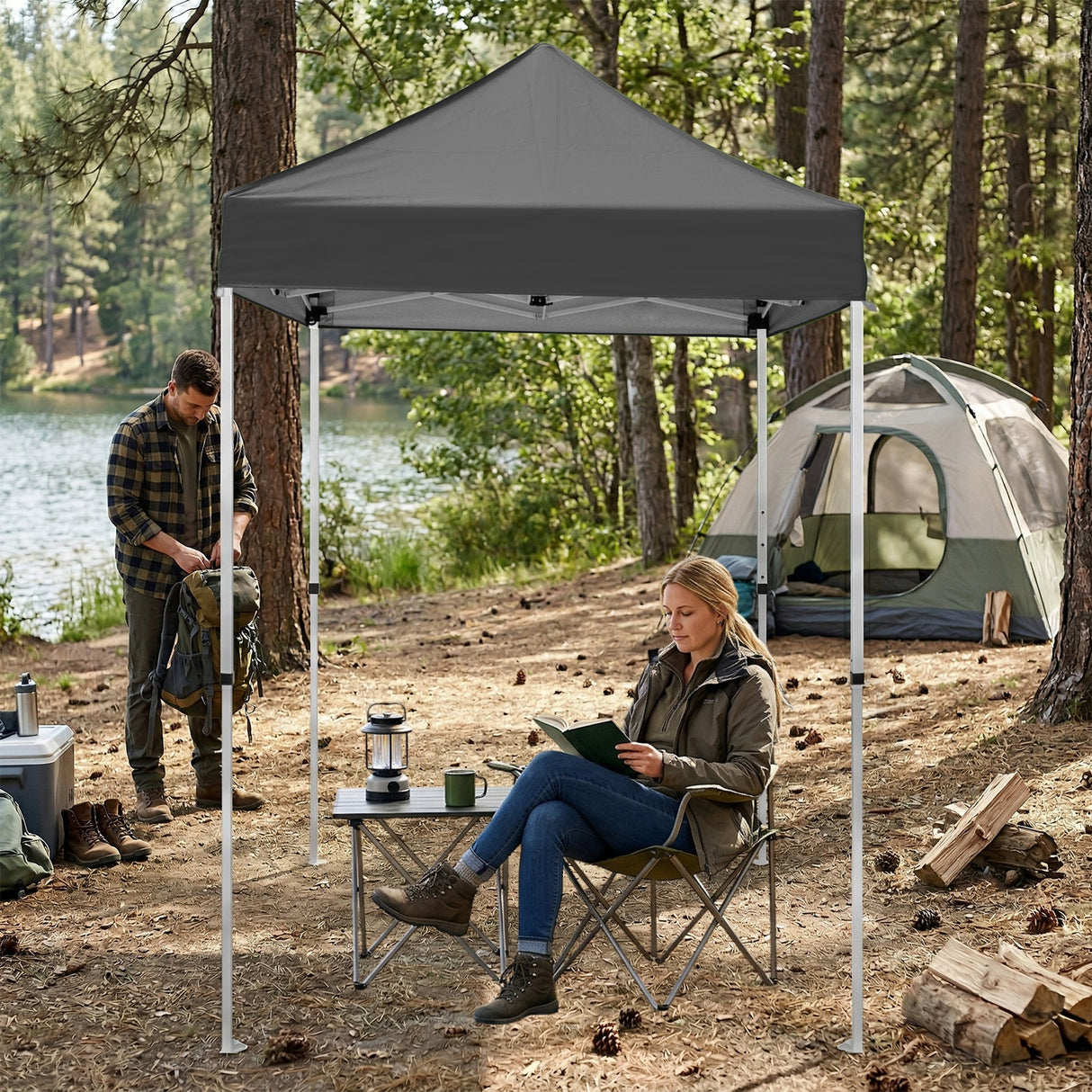 5x5 Pop Up Canopy Tent Instant Straight Leg Outdoor Canopy Easy Set - up - Eagle Peak
