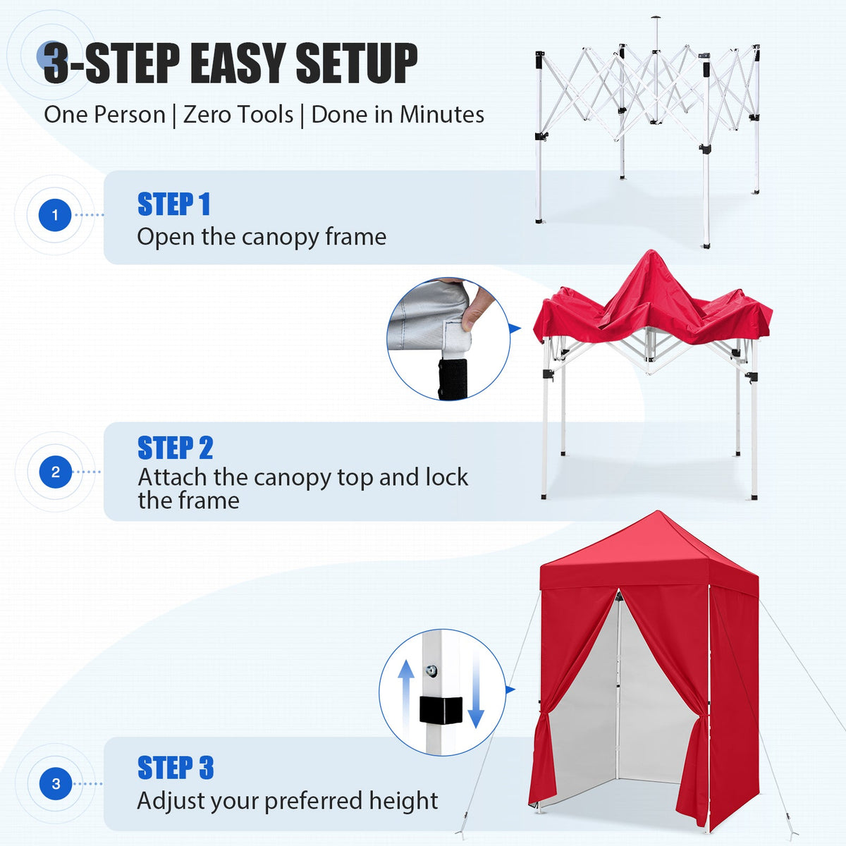 5x5 Pop Up Canopy Tent with 4 Removable Sidewalls - Eagle Peak®
