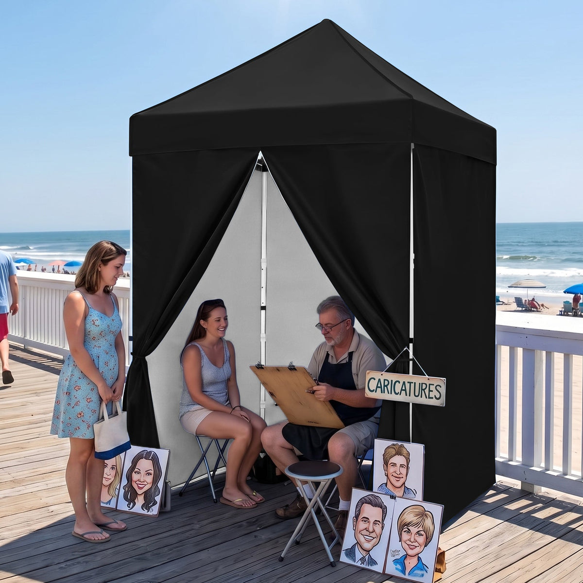 5x5 Pop Up Canopy Tent with 4 Removable Sidewalls - Eagle Peak®