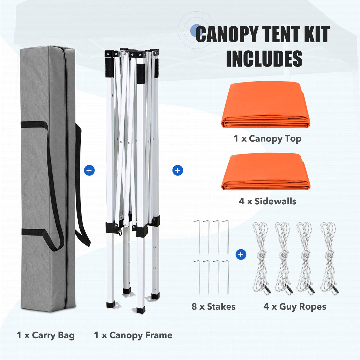 5x5 Pop Up Canopy Tent with 4 Removable Sidewalls - Eagle Peak®