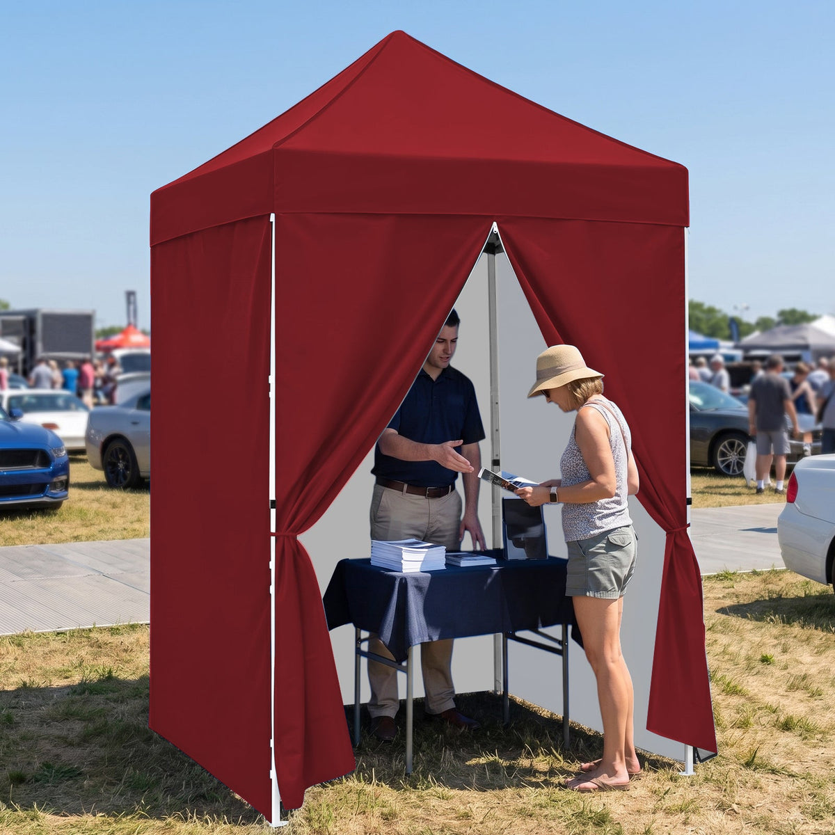 5x5 Pop Up Canopy Tent with 4 Removable Sidewalls - Eagle Peak®