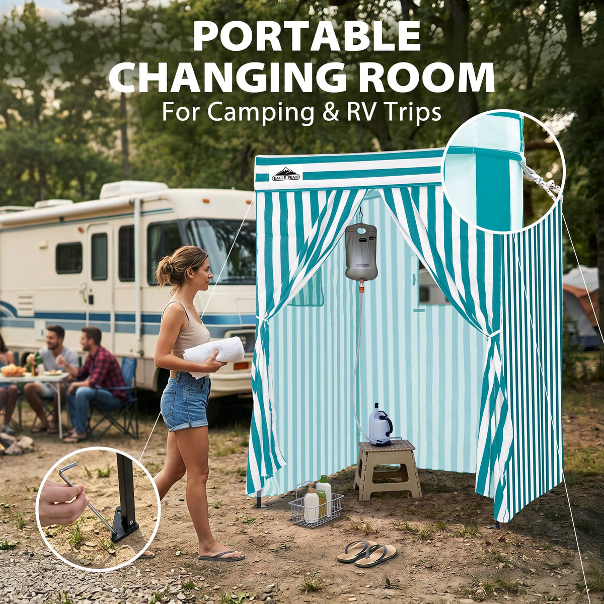 5x5 Pop Up Changing Tent, Flat Top Changing Room - Eagle Peak®