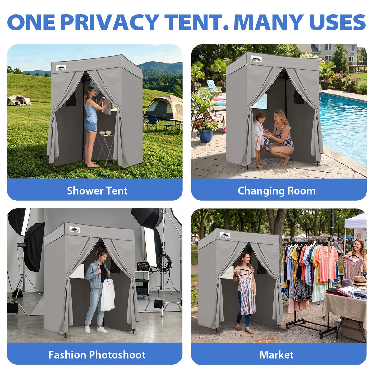 5x5 Pop Up Changing Tent, Flat Top Changing Room - Eagle Peak®