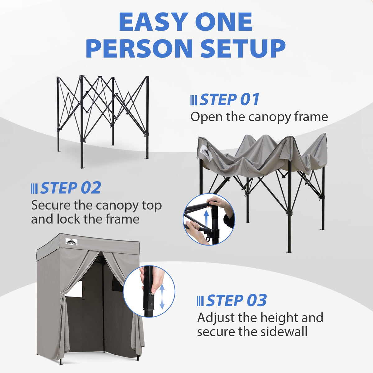 5x5 Pop Up Changing Tent, Flat Top Changing Room - Eagle Peak®