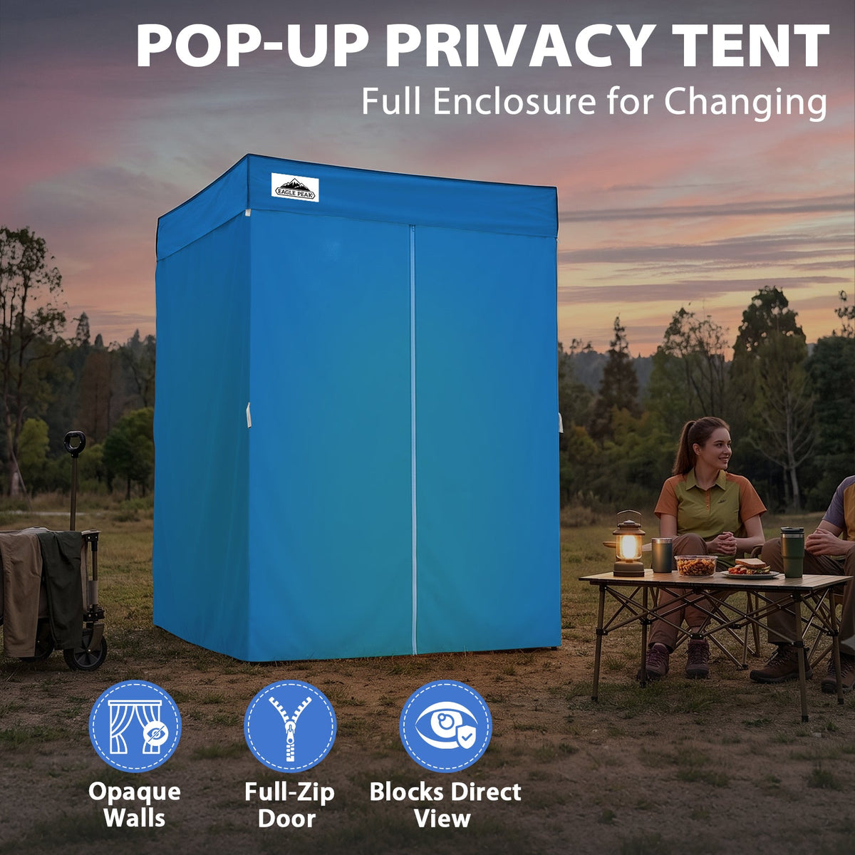5x5 Pop Up Changing Tent, Flat Top Changing Room - Eagle Peak®