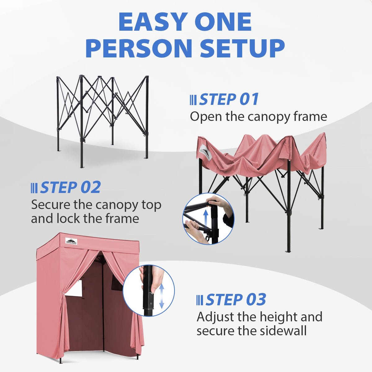 5x5 Pop Up Changing Tent, Flat Top Changing Room - Eagle Peak®