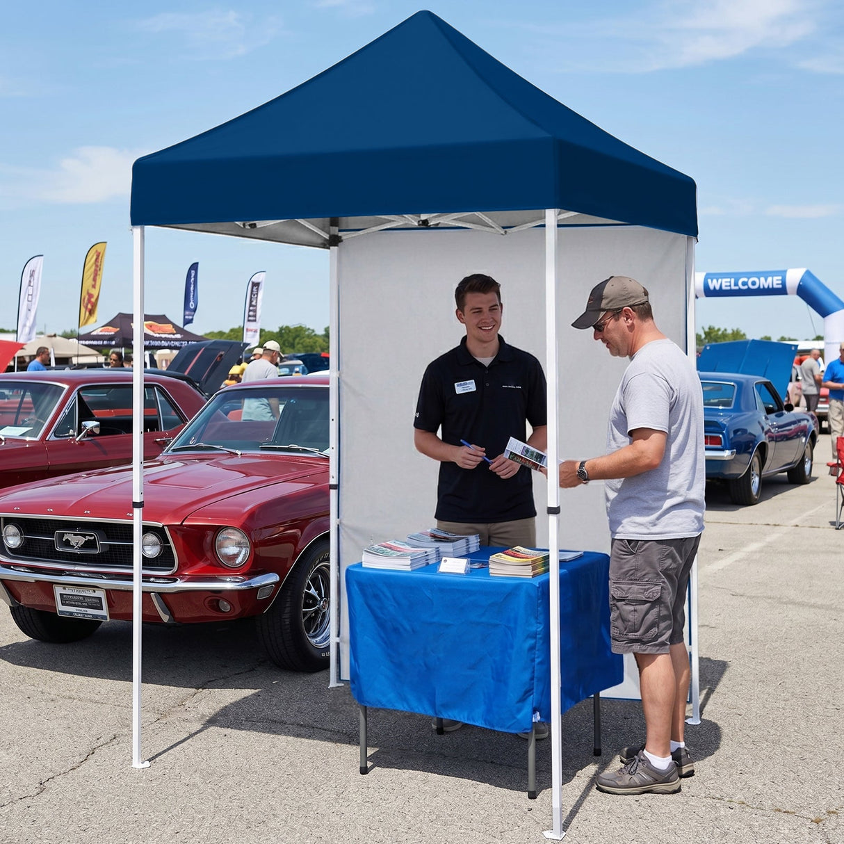 5x5 Straight Leg Pop Up Canopy Tent with One Removable Sunwall - Eagle Peak®