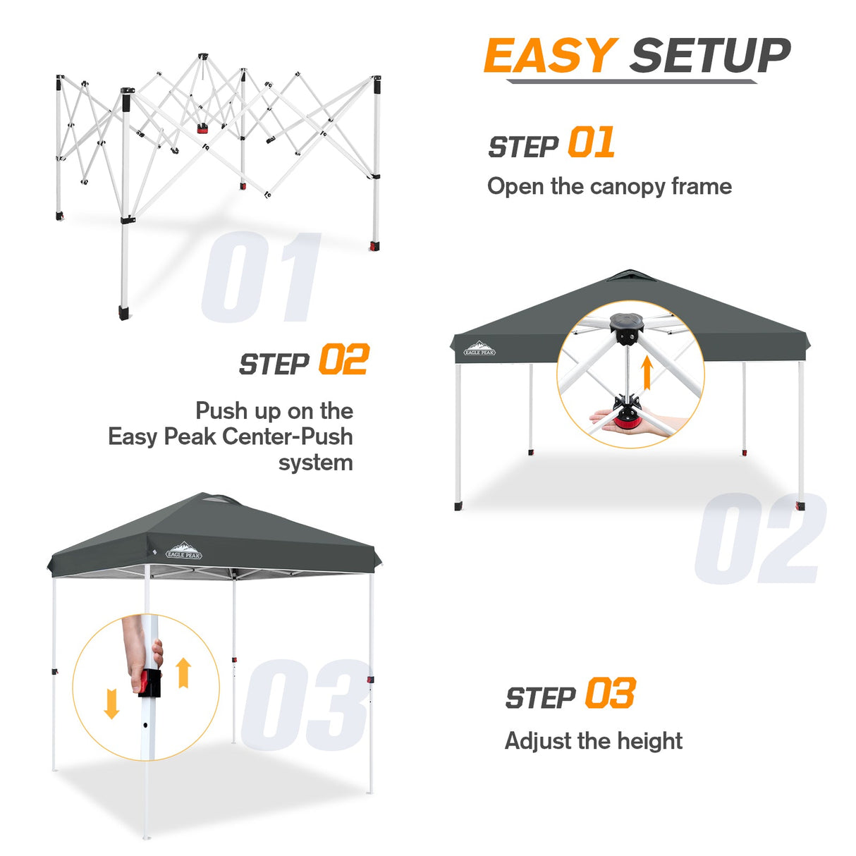 6.6x6.6 Pop Up Canopy Tent - Eagle Peak Custom Canopy Tent
