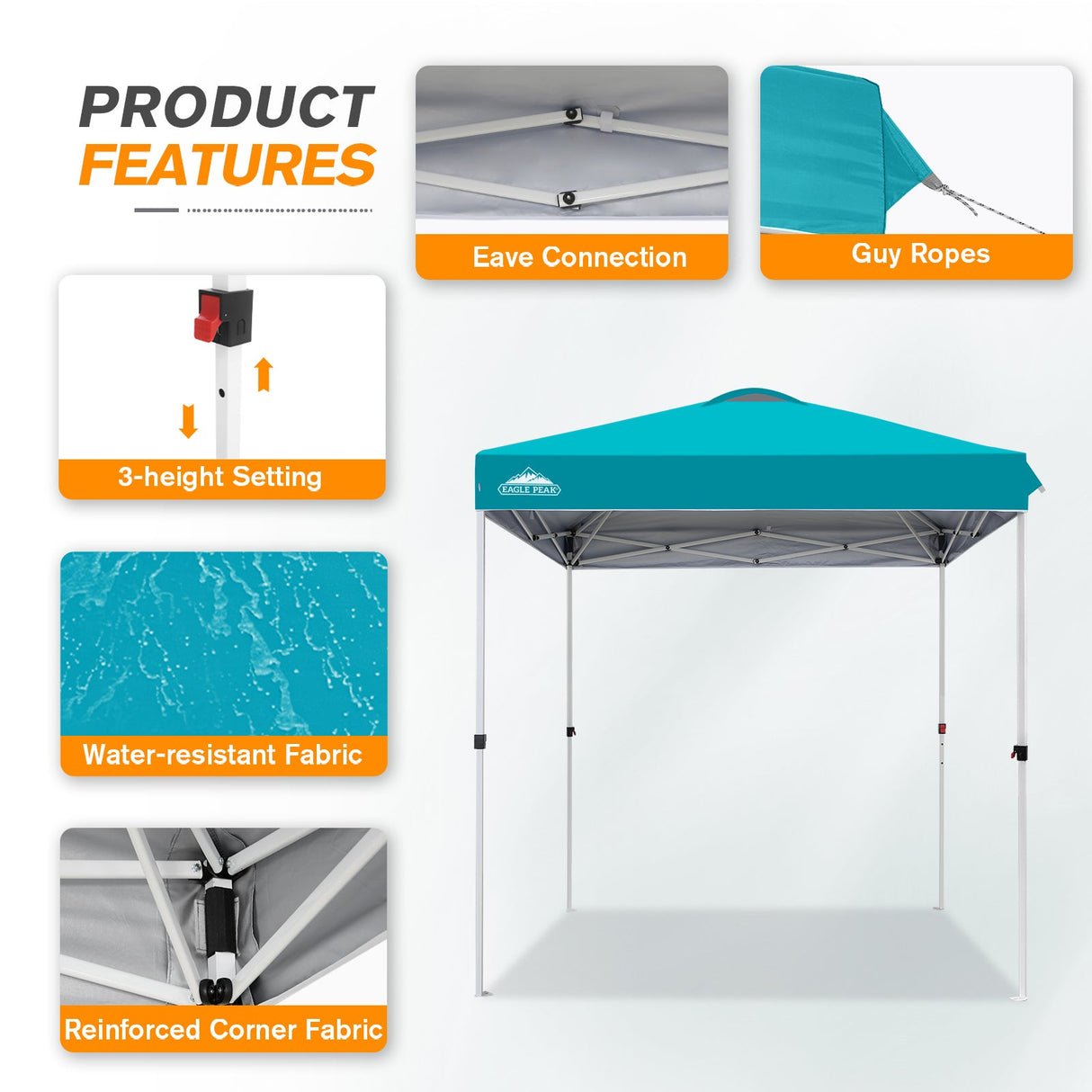 6.6x6.6 Pop Up Canopy Tent - Eagle Peak Custom Canopy Tent