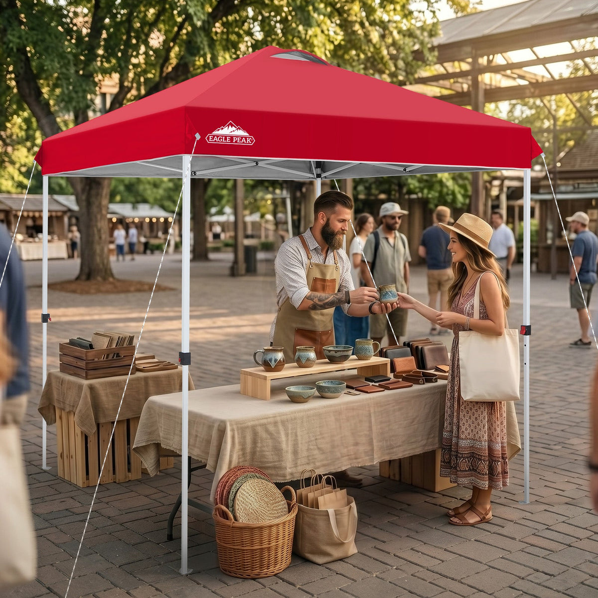 6.6x6.6 Pop Up Canopy Tent Easy Up Canopy Outdoor - Eagle Peak®